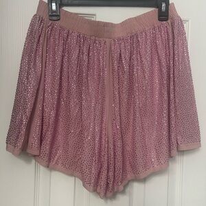 QUEEN OF SPARKLES Pink Athletic Shorts